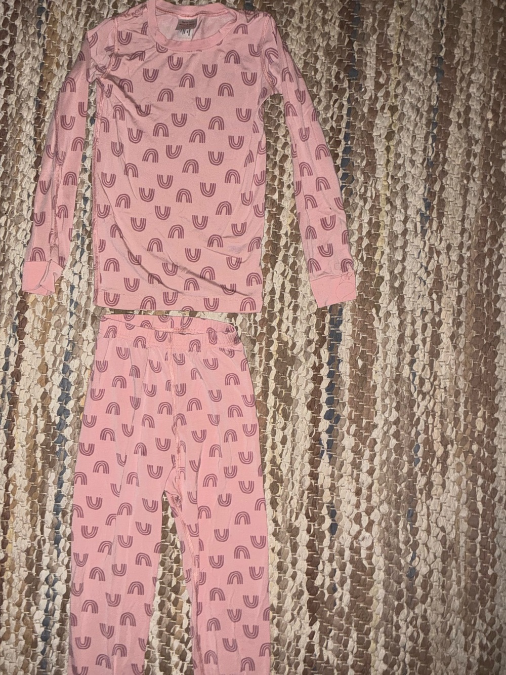 Hanna Andersson Pink Rainbow-Print Long-Sleeve Pajama Set